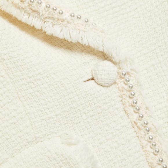 Ivory Khloe Faux-Pearl Bouclé Blazer by Cinq a Sept - Picture 7 of 14
